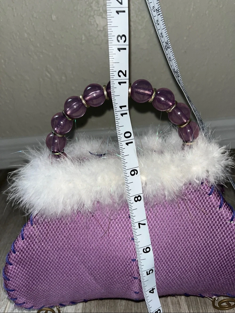 Mauve Faux-Fur Accent Table Lamp